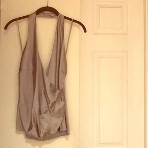 Gray Silk Blouse Ann Taylor